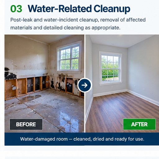 Illustrative before-and-after example for water-related cleanup